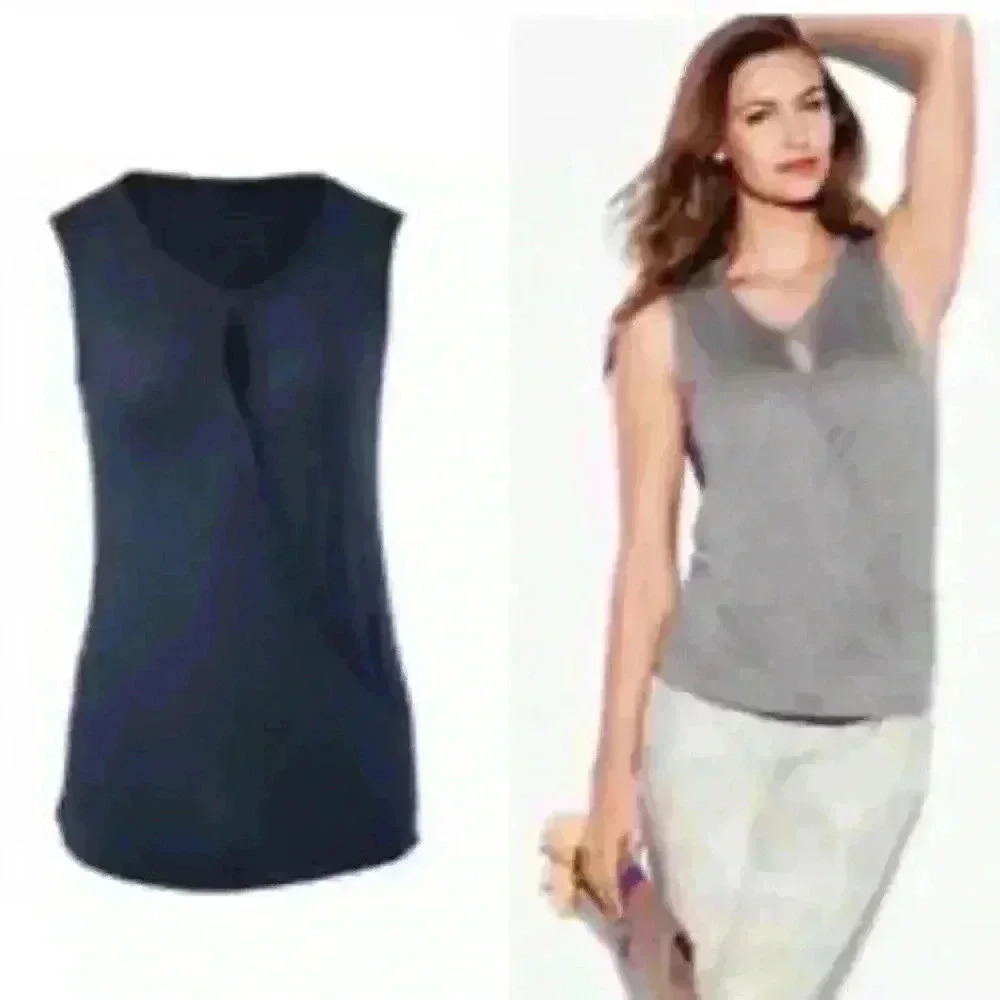 Cabi Blue tank top keyhole front super soft small